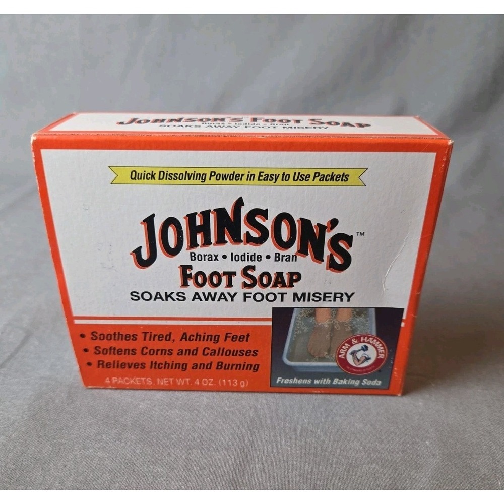 Johnson's Foot Soap Quick Dissolving Foot Soak 4-Pack (1 Oz Each) Vintage NOS
